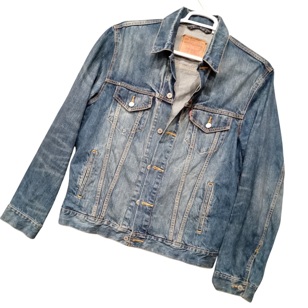Levis Mens Trucker Jacket Medium Wash Blue Denim 70797-0001 Size L